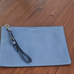 Coach Sky Blue Leather Wristlet